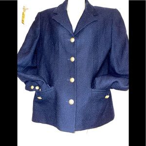 Talbots wool navy blue blazer size 10